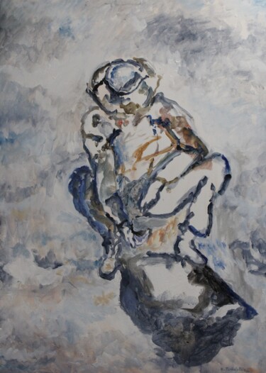 Soupeser la terre Peinture intitulée "Soupeser la terre" par Karen Finkelstein, Œuvre d'art originale, Acrylique