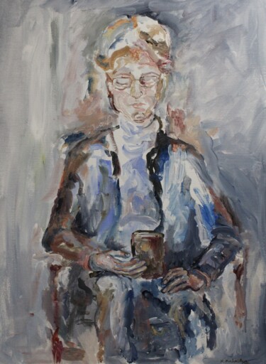 Painting titled "Téléphone portable" by Karen Finkelstein, Original Artwork, Acrylic