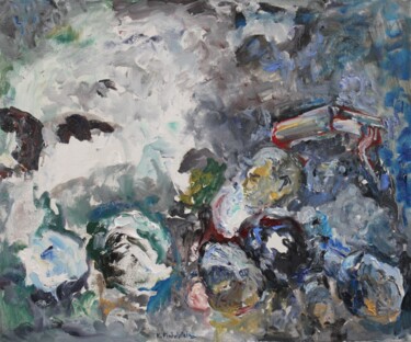Painting titled "Migrants 1" by Karen Finkelstein, Original Artwork, Oil