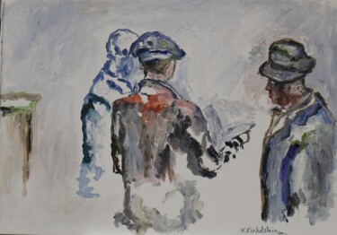 Malerei mit dem Titel "Echange 1" von Karen Finkelstein, Original-Kunstwerk, Öl