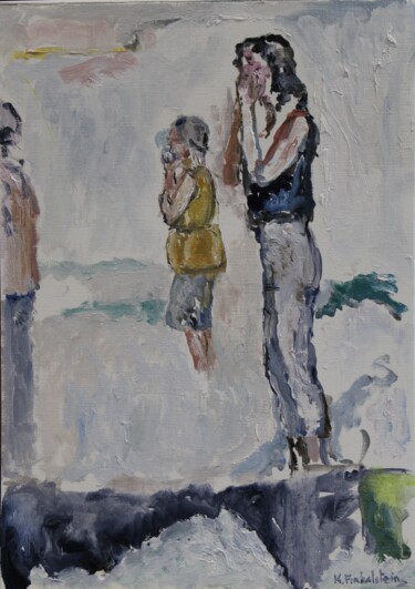 Painting titled "De ce côté -ci" by Karen Finkelstein, Original Artwork, Oil