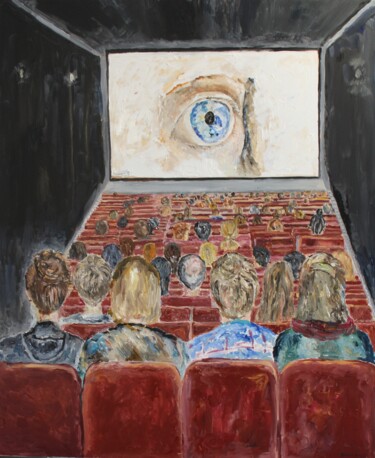 Malerei mit dem Titel "La vue : regardant/…" von Karen Finkelstein, Original-Kunstwerk, Öl