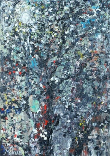 Malerei mit dem Titel "monde de pierres" von Karen Msryan, Original-Kunstwerk, Öl