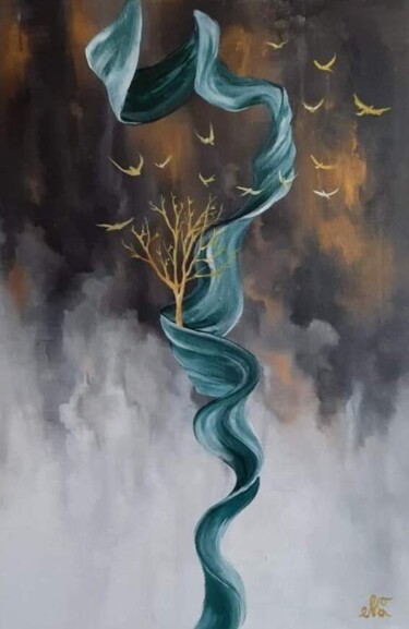 Peinture intitulée "rêves volants" par Karen Msryan, Œuvre d'art originale, Acrylique