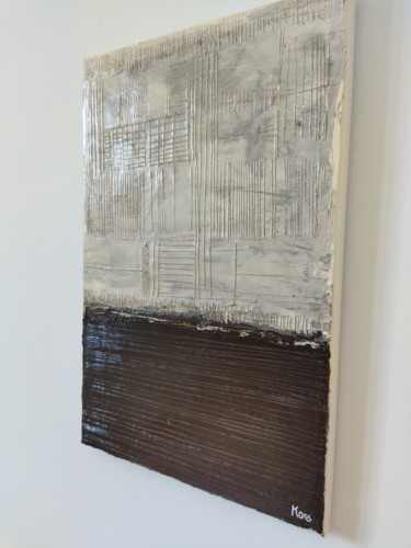 Painting titled "Terre d'ombre" by Karen Ossona, Original Artwork, Acrylic Mounted on Wood Stretcher frame