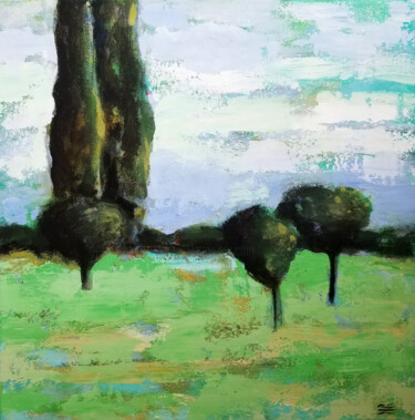 Картина под названием "Against the Sky" - Karen Rieger, Подлинное произведение искусства, Акрил Установлен на Деревянная рам…