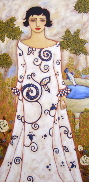 Pintura titulada "The Garden" por Karen Rieger, Obra de arte original, Acrílico Montado en Bastidor de camilla de madera