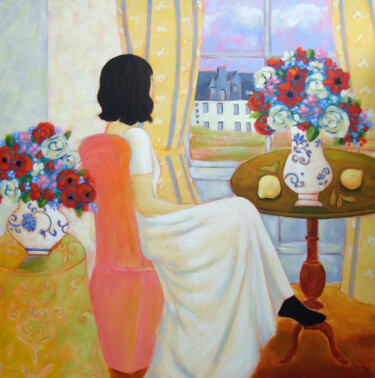 Painting titled "Visiting Matisse" by Karen Rieger, Original Artwork, Acrylic