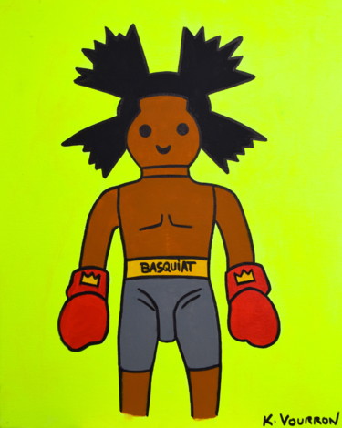 Картина под названием "Basquiat Boxer" - Karen Vourron, Подлинное произведение искусства, Акрил