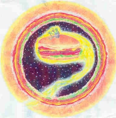 Drawing titled "ET Burger" by Karen Wood, Original Artwork