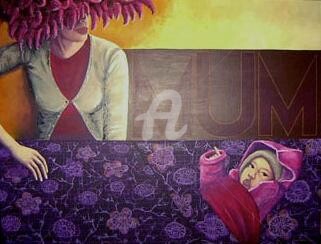 Peinture intitulée "MUM" par Karen Decoster, Œuvre d'art originale, Huile