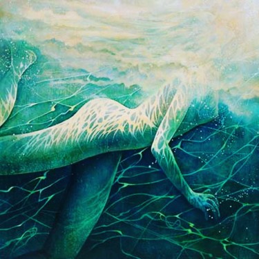 Peinture intitulée "Sky - Water - SHé -…" par Karen Petty ...An Artist In Laguna, Œuvre d'art originale, Huile