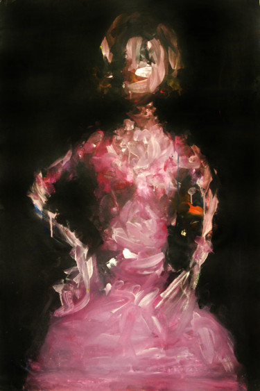 Malerei mit dem Titel "Perfect in pink" von Karen Thomas, Original-Kunstwerk, Acryl