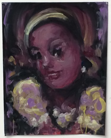 Painting titled "Daisy" by Karen Thomas, Original Artwork, Acrylic