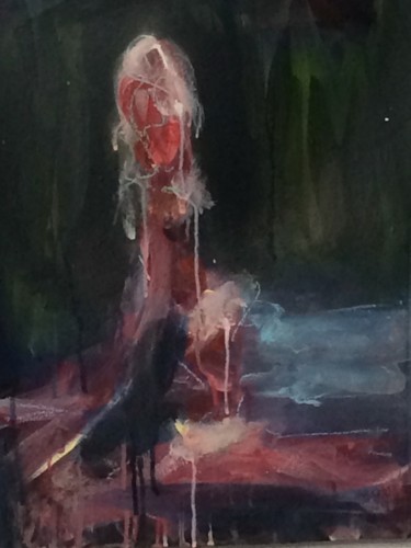 Peinture intitulée "La Piscine" par Karen Thomas, Œuvre d'art originale, Acrylique