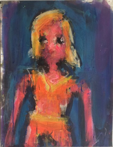 Peinture intitulée "Orange bikini" par Karen Thomas, Œuvre d'art originale, Acrylique