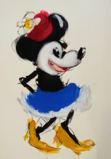 Peinture intitulée "Big Minnie Mouse" par Karen Thomas, Œuvre d'art originale, Acrylique