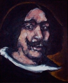 Painting titled "Autoportrait Vélasq…" by Karen Thomas, Original Artwork, Acrylic