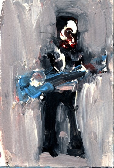 Painting titled "Guitarist" by Karen Thomas, Original Artwork