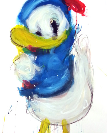 Malerei mit dem Titel "Donald" von Karen Thomas, Original-Kunstwerk, Acryl