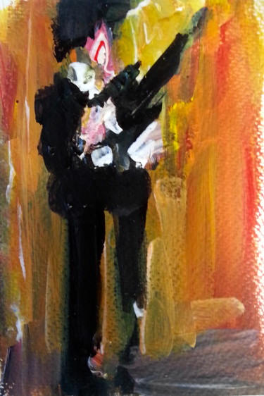 Schilderij getiteld "James Bond" door Karen Thomas, Origineel Kunstwerk, Acryl