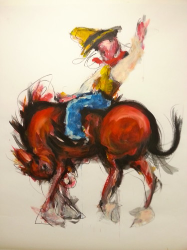 Pittura intitolato "Rodeo" da Karen Thomas, Opera d'arte originale, Acrilico