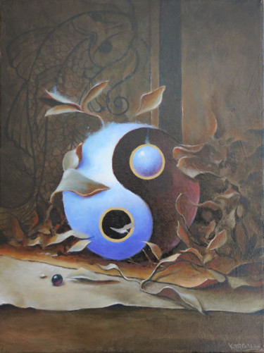 Ζωγραφική με τίτλο "yin-yong-christelle…" από Ericbasiletti, Αυθεντικά έργα τέχνης, Λάδι