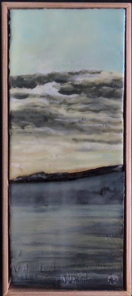 Painting titled "heading home" by Kari Westphal, Original Artwork, Encaustic