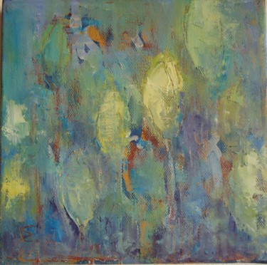 Painting titled "Tulips" by Karina Bizjak, Original Artwork, Oil