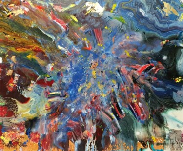 Painting titled "GALAXY ABSTRACT ART…" by Karibou Artist, Original Artwork, Oil