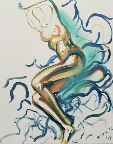 Painting titled "AN ABSTRACT nue nud…" by Karibou Artist, Original Artwork, Oil