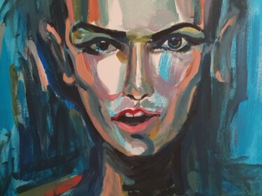 Painting titled "Sinead O'Connor. Ro…" by Karibou Artist, Original Artwork, Acrylic Mounted on Wood Stretcher frame