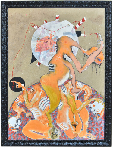 Schilderij getiteld "SansTitre" door Karim Attar, Origineel Kunstwerk, Balpen