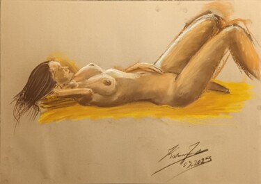 Drawing titled "Warmth" by Karim Jamal El Dine, Original Artwork, Pastel