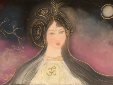 Desenho intitulada "ÔM" por Karima Malki, Obras de arte originais, Pastel