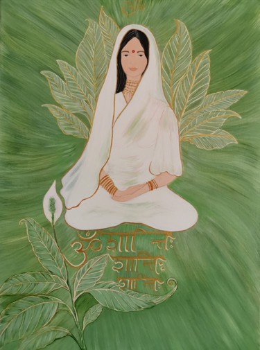 Painting titled "Shanti" by Karima Malki, Original Artwork, Acrylic