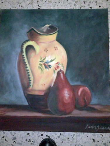 Peinture intitulée "jar jaune" par Abdelkarim Saidani, Œuvre d'art originale