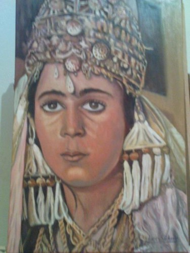 Peinture intitulée "femme de tlemcen al…" par Abdelkarim Saidani, Œuvre d'art originale