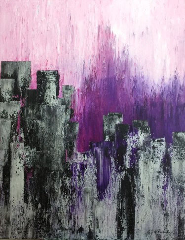 Pintura titulada "Purple Rain" por Karin Amtmann (K. Amtmann), Obra de arte original, Acrílico
