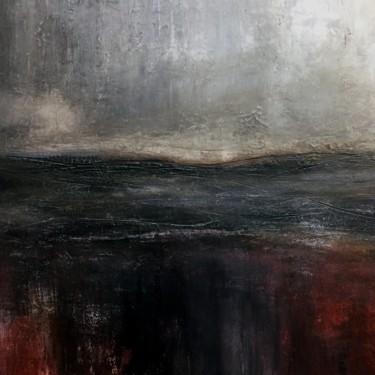 Malerei mit dem Titel "Untitled Grey/Red" von Karin Amtmann (K. Amtmann), Original-Kunstwerk, Acryl
