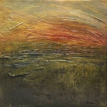 Schilderij getiteld "Pannonian sunset" door Karin Amtmann (K. Amtmann), Origineel Kunstwerk, Acryl