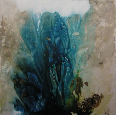 Peinture intitulée "Abstraction abyssal…" par Karin Delon, Œuvre d'art originale