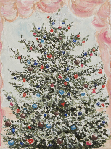 Картина под названием "Weihnachtsbaum" - Karin Sternberg, Подлинное произведение искусства, Масло