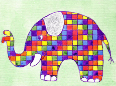 Pintura titulada "Elefant" por Karin Sternberg, Obra de arte original, Acuarela