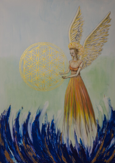 Malerei mit dem Titel "Engel des Da Seins" von Karin Sternberg, Original-Kunstwerk, Acryl