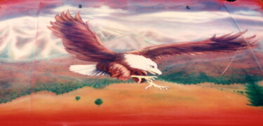 Painting titled "Adler" by Karin Sternberg, Original Artwork, Airbrush