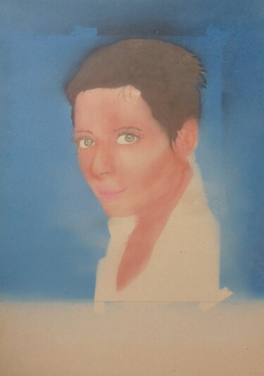 Malerei mit dem Titel "Porträt Frau" von Karin Sternberg, Original-Kunstwerk, Airbrush
