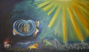 Painting titled "Psalm 91" by Karin Sternberg, Original Artwork, Oil