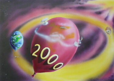 Schilderij getiteld "Millenium 2" door Karin Sternberg, Origineel Kunstwerk, Airbrush