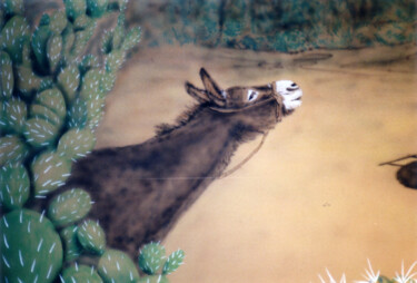 Schilderij getiteld "Wüstenlandschaft" door Karin Sternberg, Origineel Kunstwerk, Airbrush